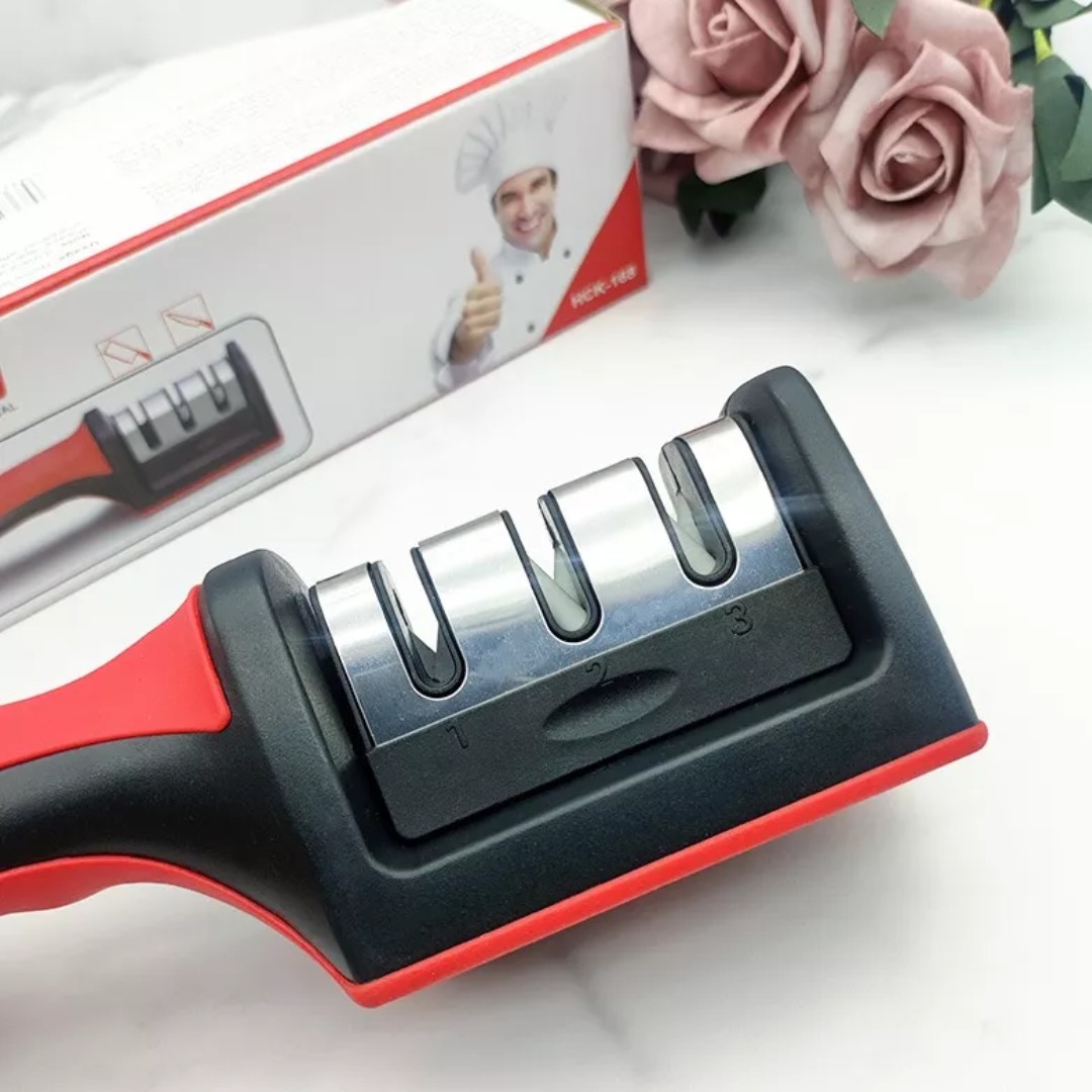 Afilador De Cuchillos Tijera Acero Mango